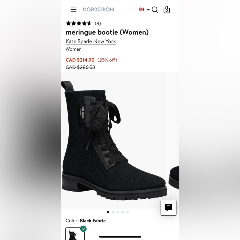 Kate Spade Black Combat Boots *NEW in box